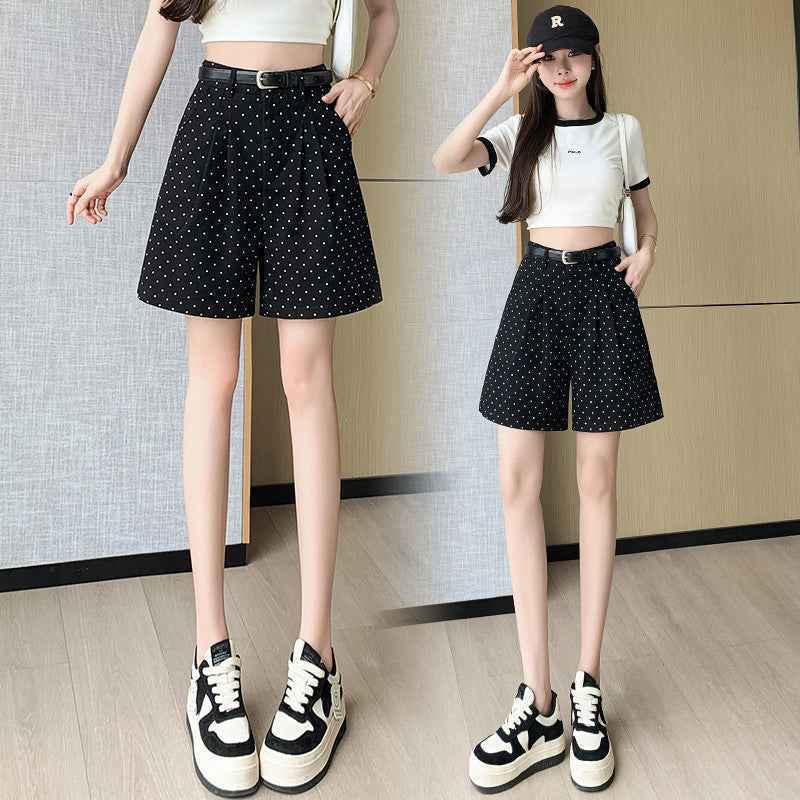 High-Waist Wide-Leg Shorts — Drawstring, Wrinkle-Resistant