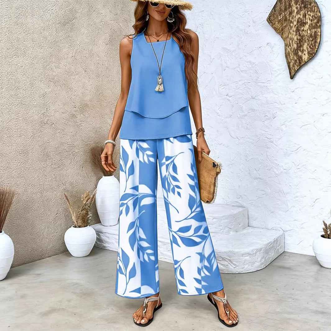 Summer Fashion Casual Women's Sleeveless Set