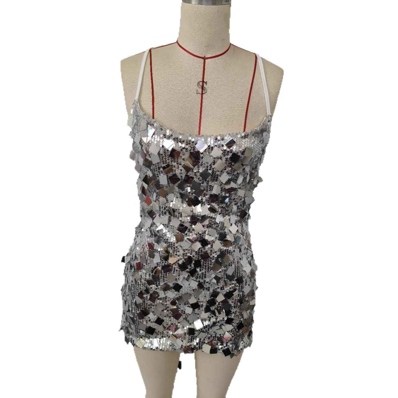 Women's Sequin Sleeveless High-Waist Mini Dress — 4 Colours, S–L