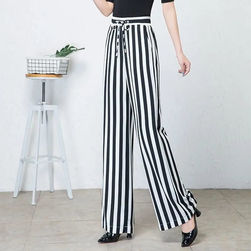 Wool Blend Ultra-Low Waist Asymmetric Wide-Leg Pants