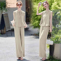 Women's Sleeveless Top & Wide-Leg Pants Co-Ord Set — 3 Colours