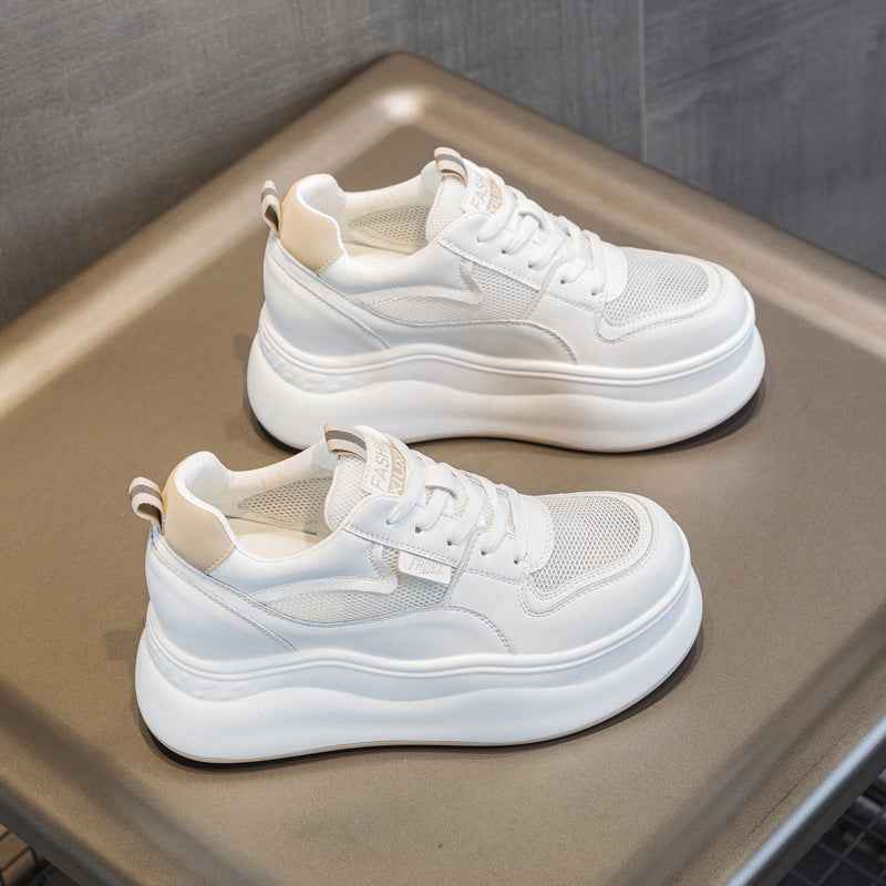 Platform Wedge Sneakers – Hidden Heel Lace-Up