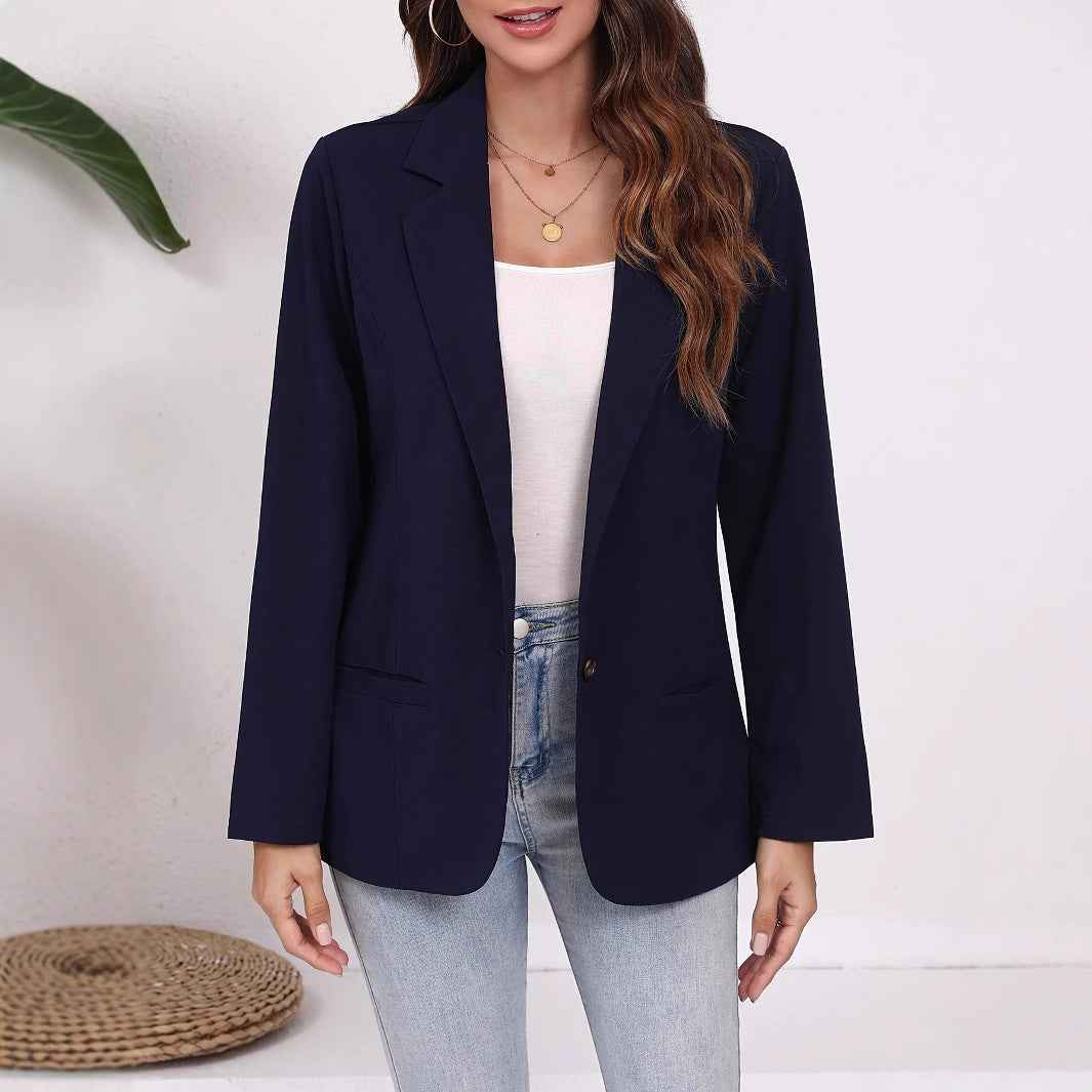 Slim-Fit Cardigan Jacket with Pockets – Wrinkle-Resistant