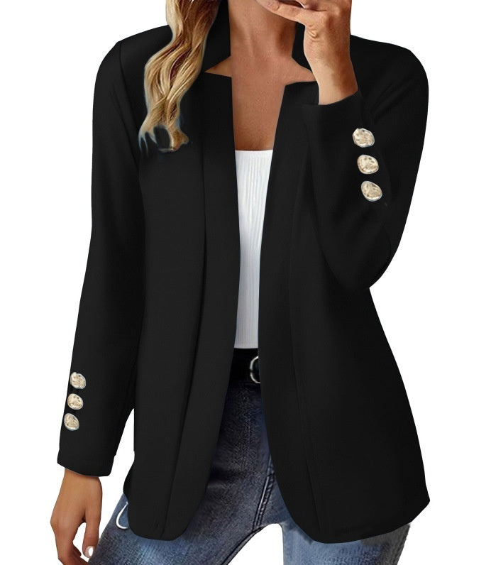 Womens Suit Long-sleeve Cufflink Cardigan Jacket