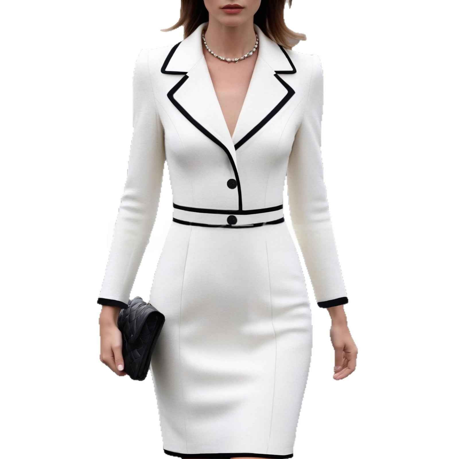 Fashionable Solid-Color Slim-Fit Dress For Women