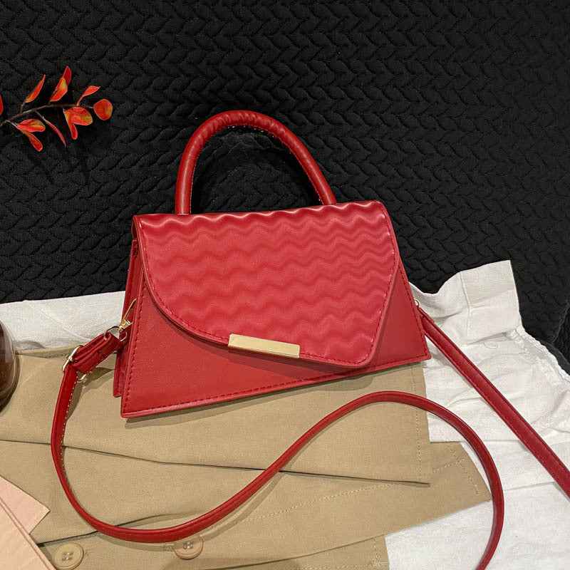 Solid-color Single-shoulder Commuter Niche Handheld Square Bag Womens Crossbody Bag
