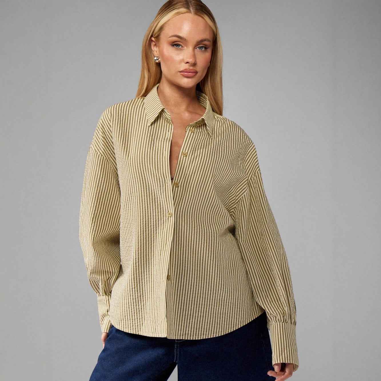 Women's 3D Embossed Tie-Detail Relaxed Top — Ginger Yellow, S–XL