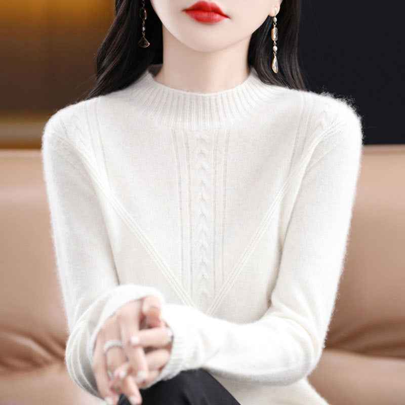 Mock-Neck Pullover Sweater — 9 Colours