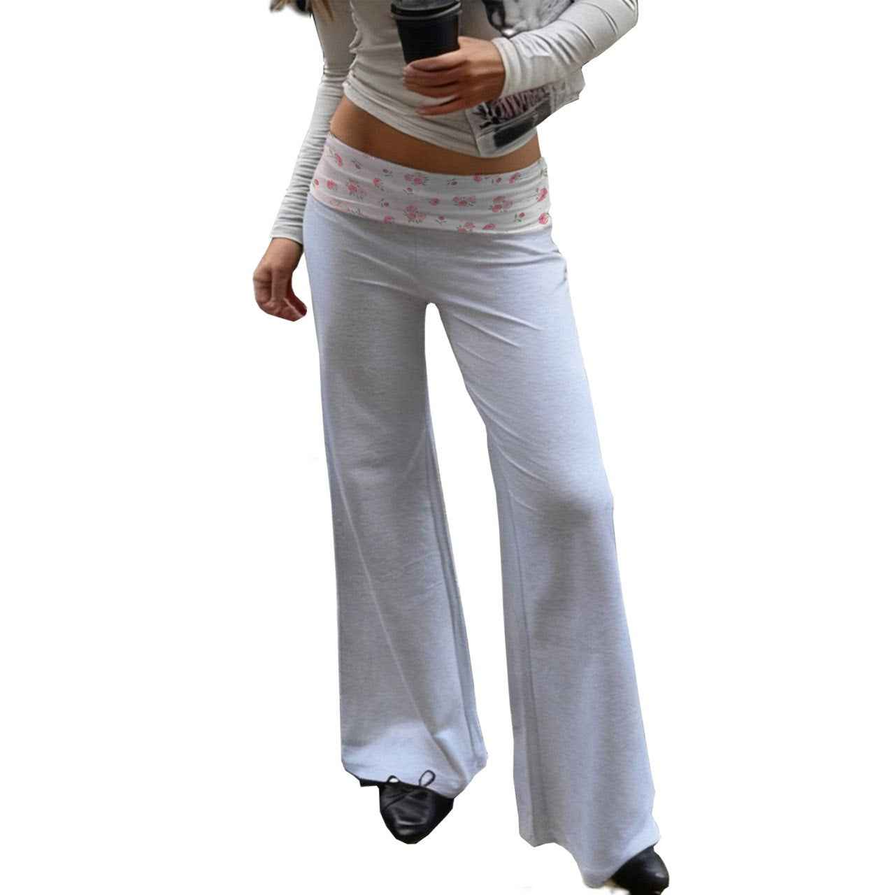 Elastic-Waist Relaxed-Fit Trousers – Mercerized Finish, Contrast Detail
