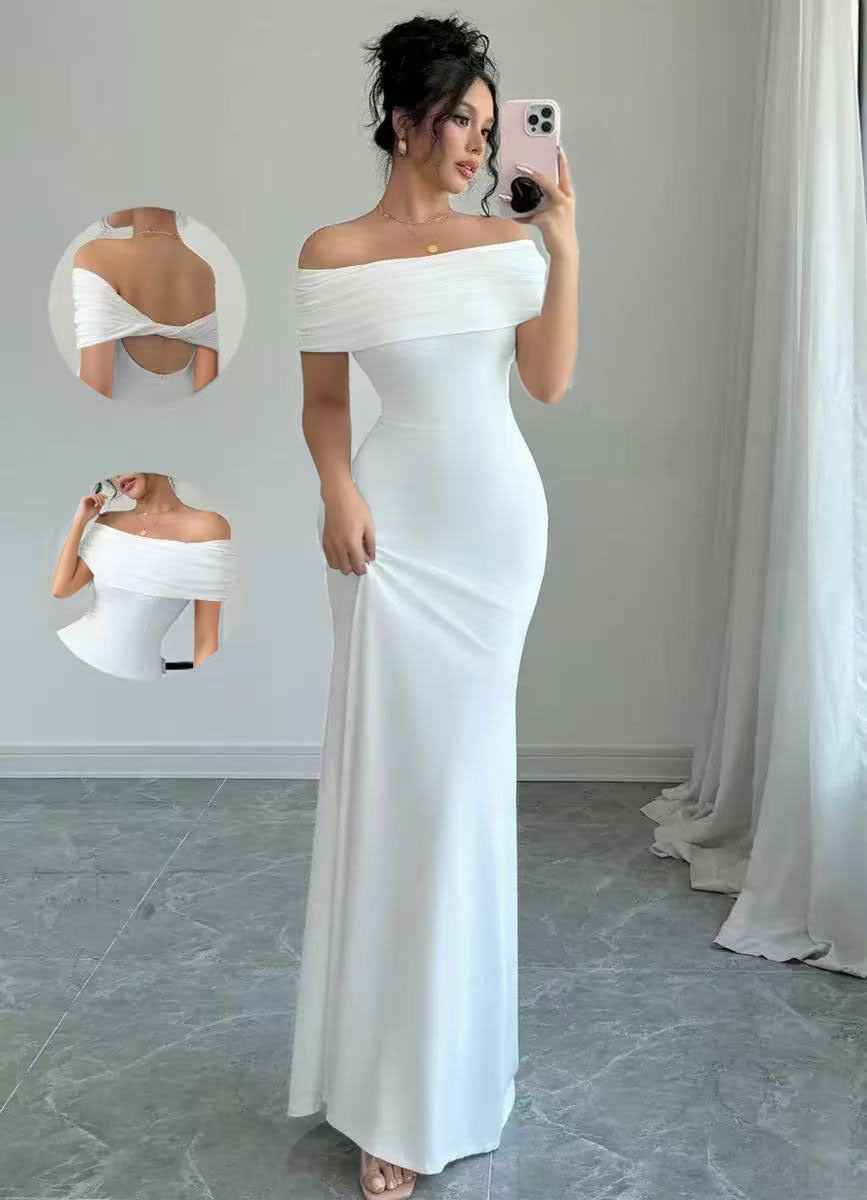 Off-Shoulder Maxi Bodycon Dress — 5 Colours, XS–XXL