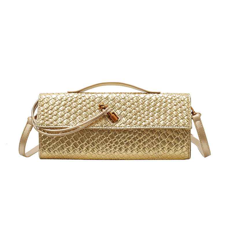 Womens Woven Soft Leather Shoulder Crossbody Bag