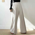 Loose-fit Draped Floor-length Wide-leg Womens Suit Pants