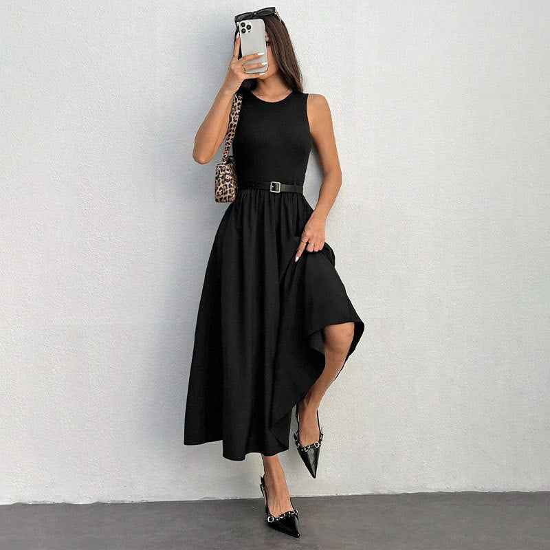 Sleeveless Midi Dress – Minimalist A-Line for Women