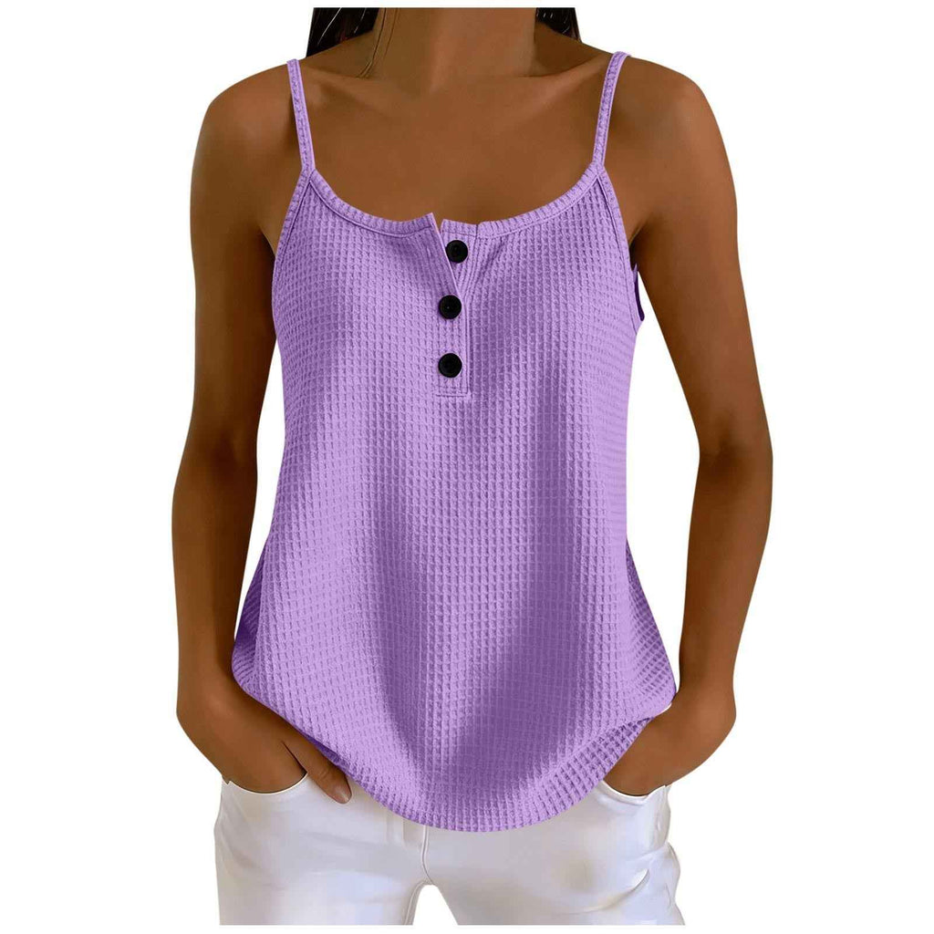 Waffle-Knit Strappy Camisole