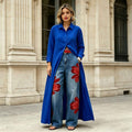 Solid-color Casual Long Loose-fit Trench Coat