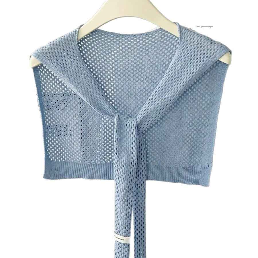 Hollow-out Lightweight Ice-silk Knitted Shawl