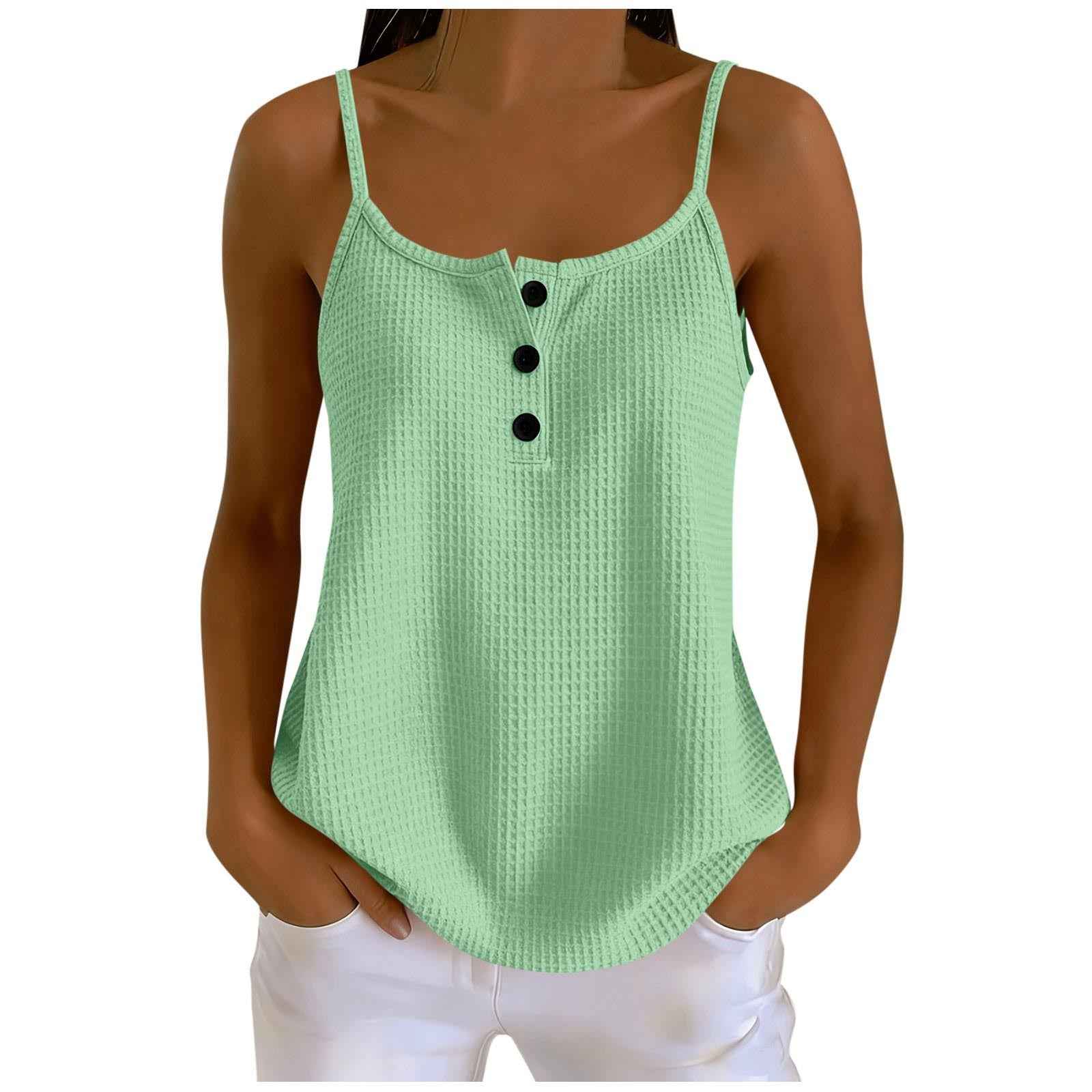 Waffle-Knit Strappy Camisole