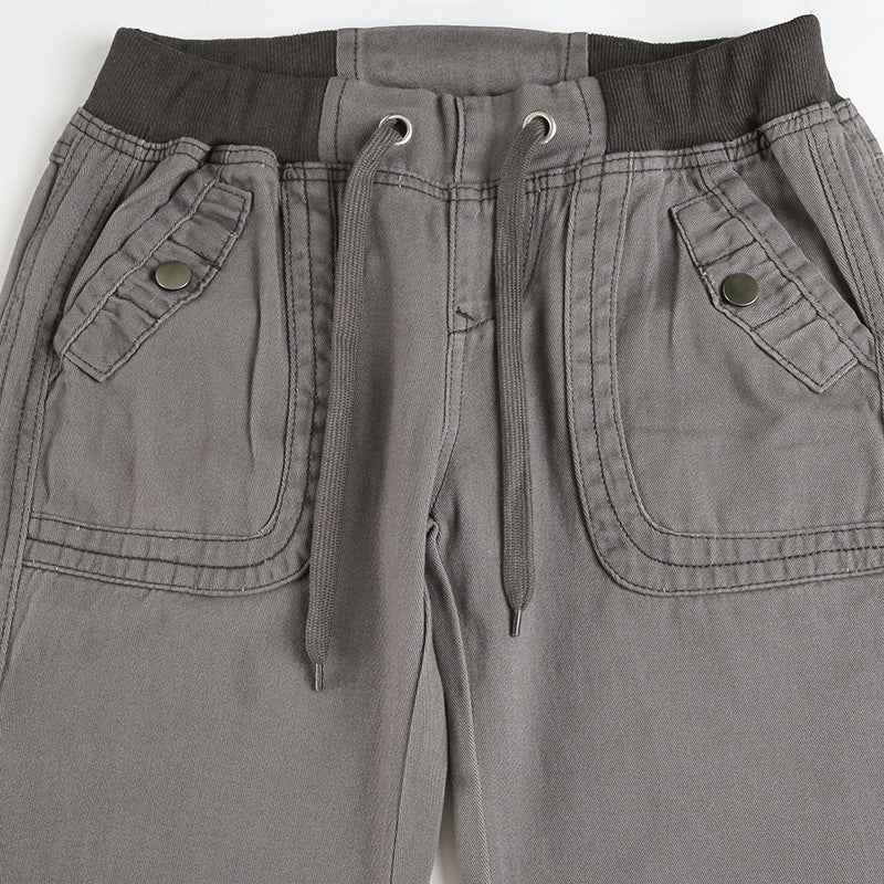 Lace-up Low-waisted Casual Wide-leg Pants