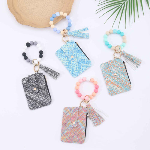 Bead Weave Card Holder & Coin Purse – Waterproof PU Wallet