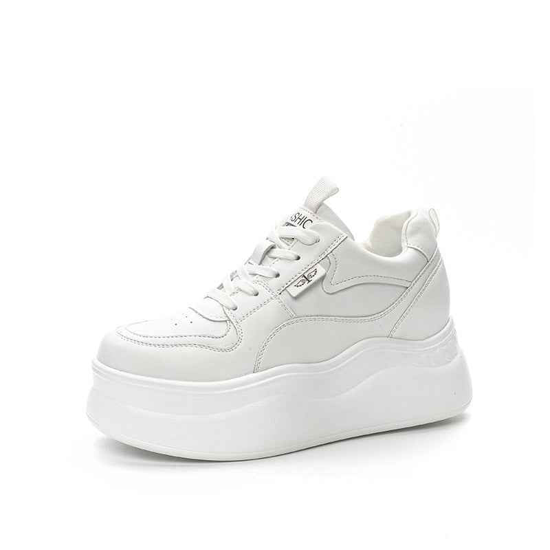 Platform Wedge Sneakers – Hidden Heel Lace-Up