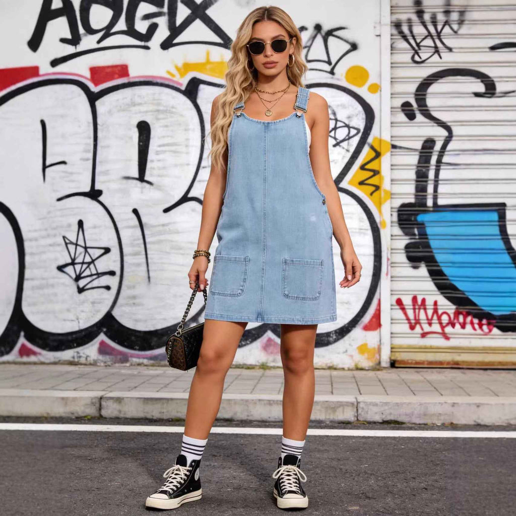 Women's Denim Mini Dress – Off-Shoulder Suspender Style, S–XXL