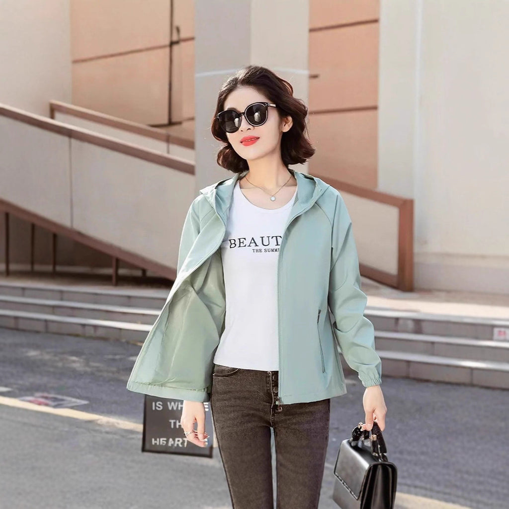 Loose Hooded Short Jacket — Korean Casual Style