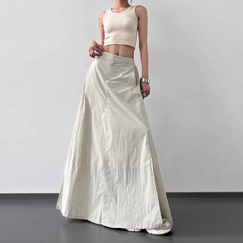 Summer Lightweight Fabric Slit Sun-protection Skirt