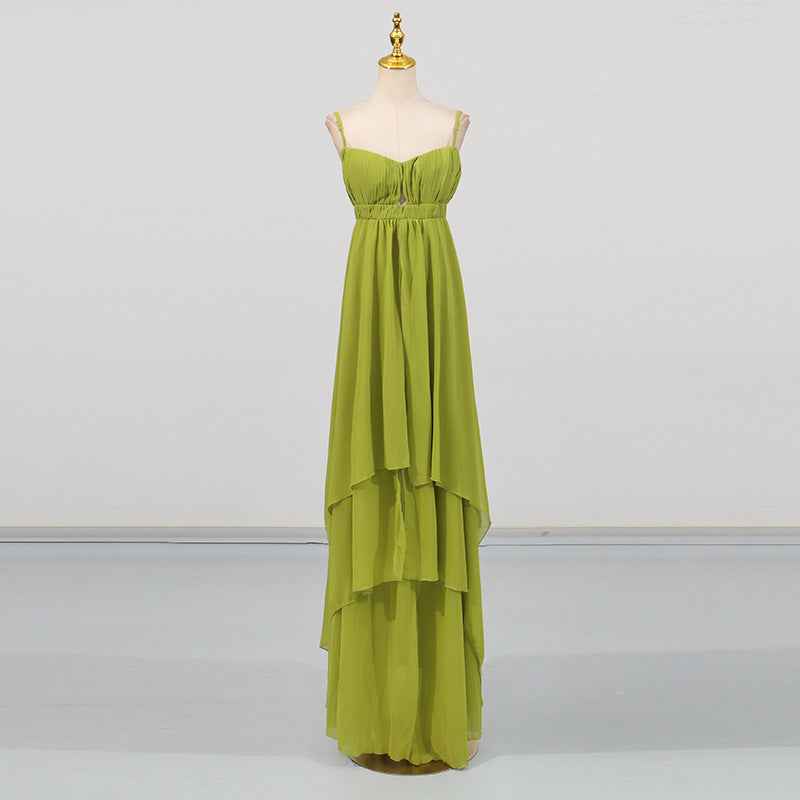 Women's High-Waist Strappy Irregular Long Dress — 3 Colours