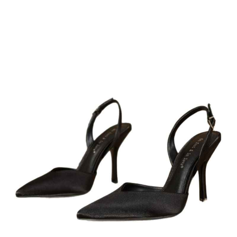 French-Style Satin Stiletto Sandals – Pointed Toe