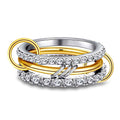 Geometric Diamond Ring Set – Gold & Rose Gold, Sizes 7–10 US