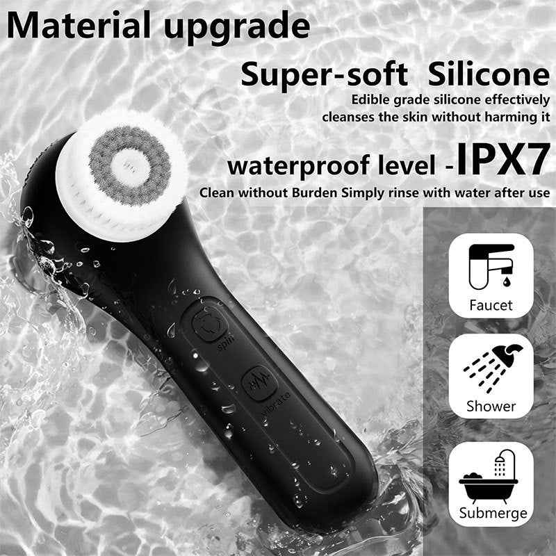 Silicone Facial Cleansing Device – 5-Speed Vibration & Negative Ion Massager