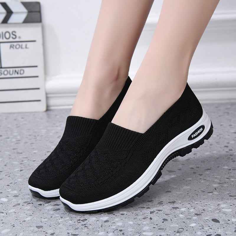 Flyknit Walking Shoes — Soft Sole, Non-Slip, Breathable