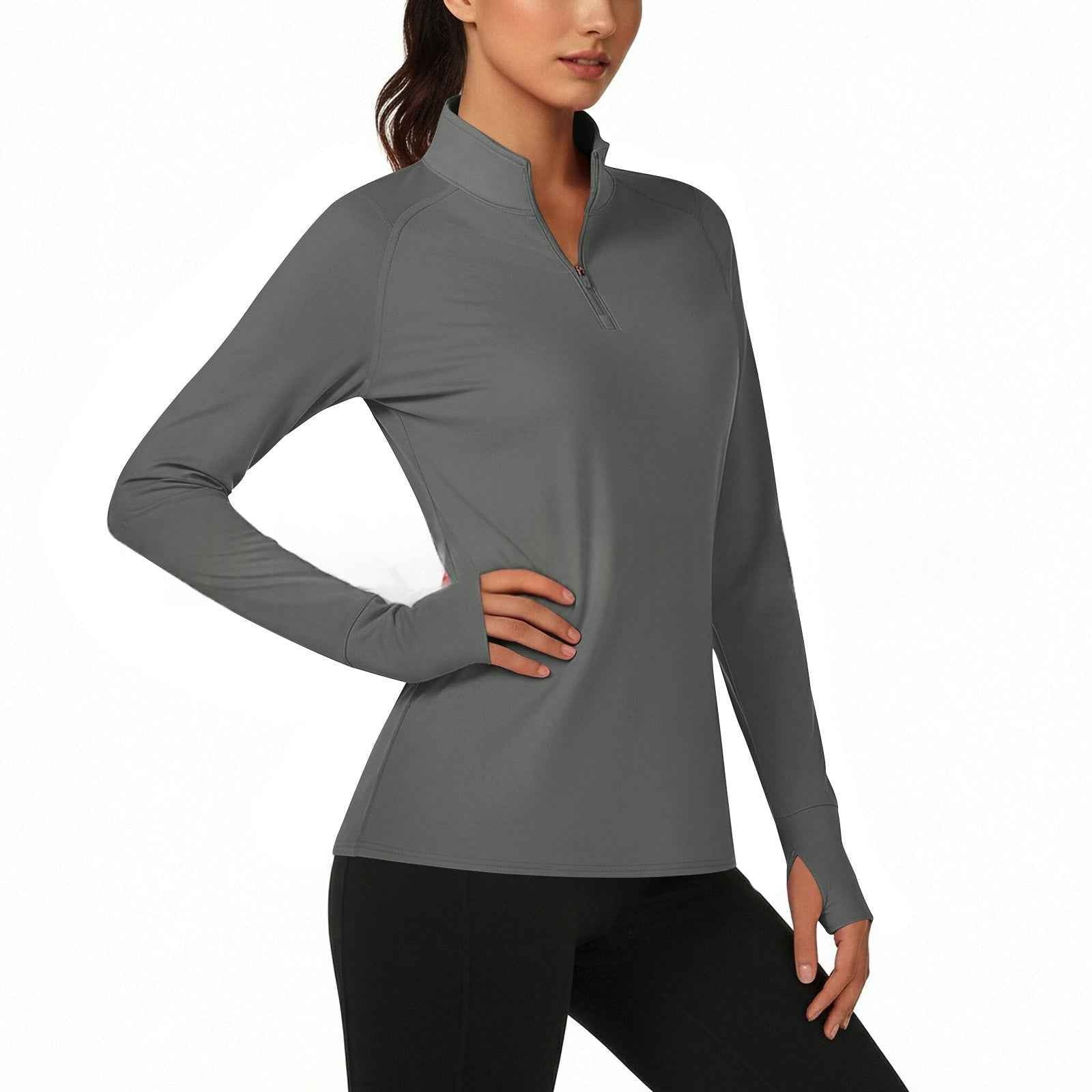 Womens Casual Solid-color Versatile Bottoming Shirt