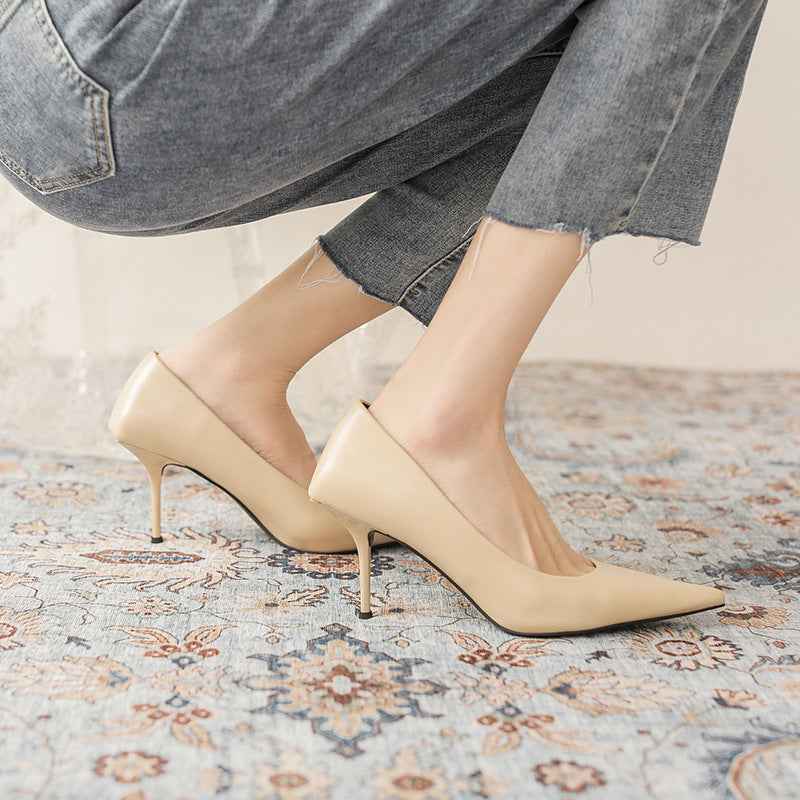Pointed-Toe Stiletto Pumps – Slip-On High Heels