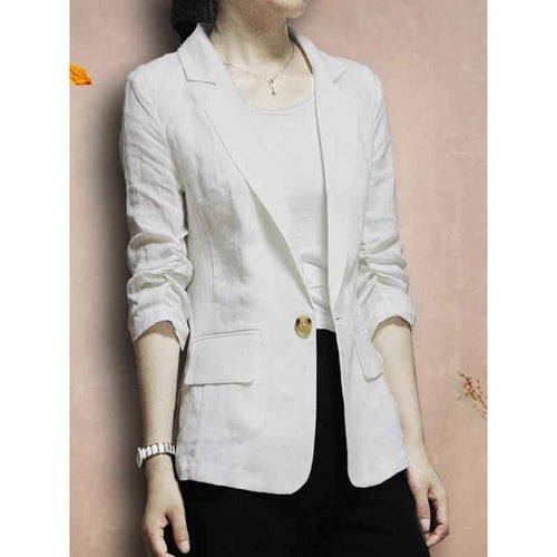 Cotton-Linen Blazer — Relaxed Casual Suit Jacket
