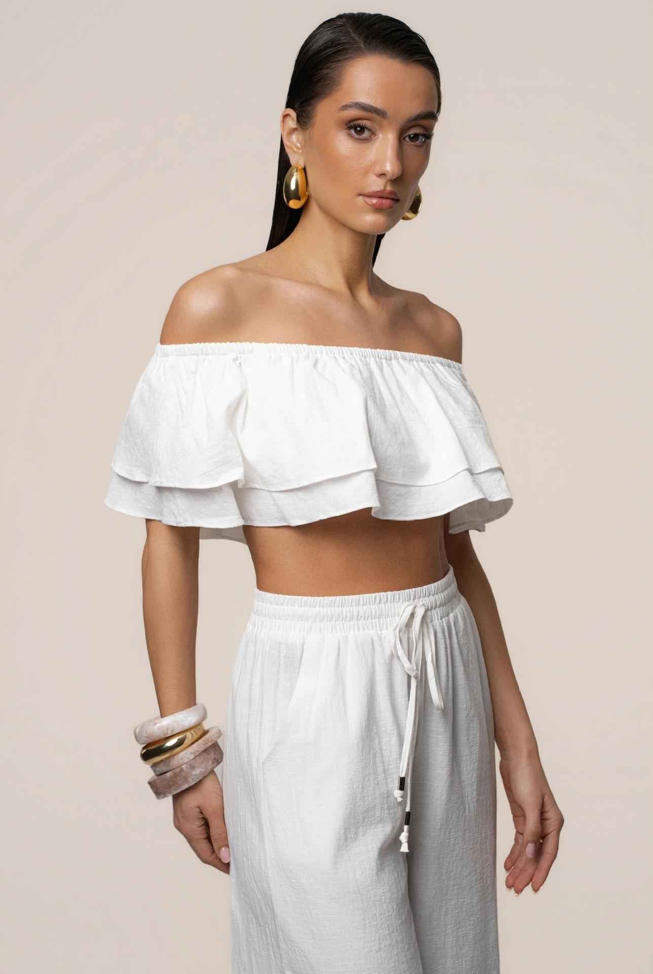 Off-Shoulder Top & Pants Set – Three-Quarter Sleeve Co-ord