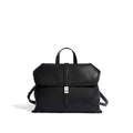 Genuine Leather Tote & Crossbody Bag — Black, Red & Sandalwood Brown