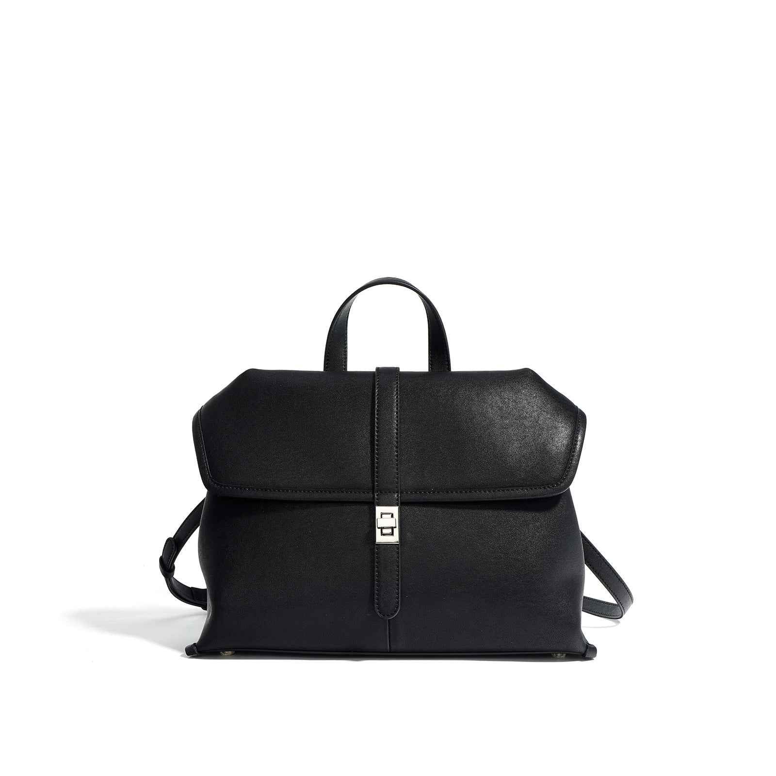 Genuine Leather Tote & Crossbody Bag — Black, Red & Sandalwood Brown