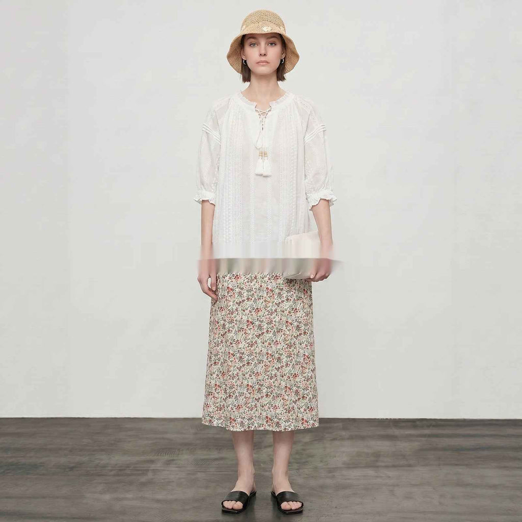 Classic Floral A-Line Skirt For Women