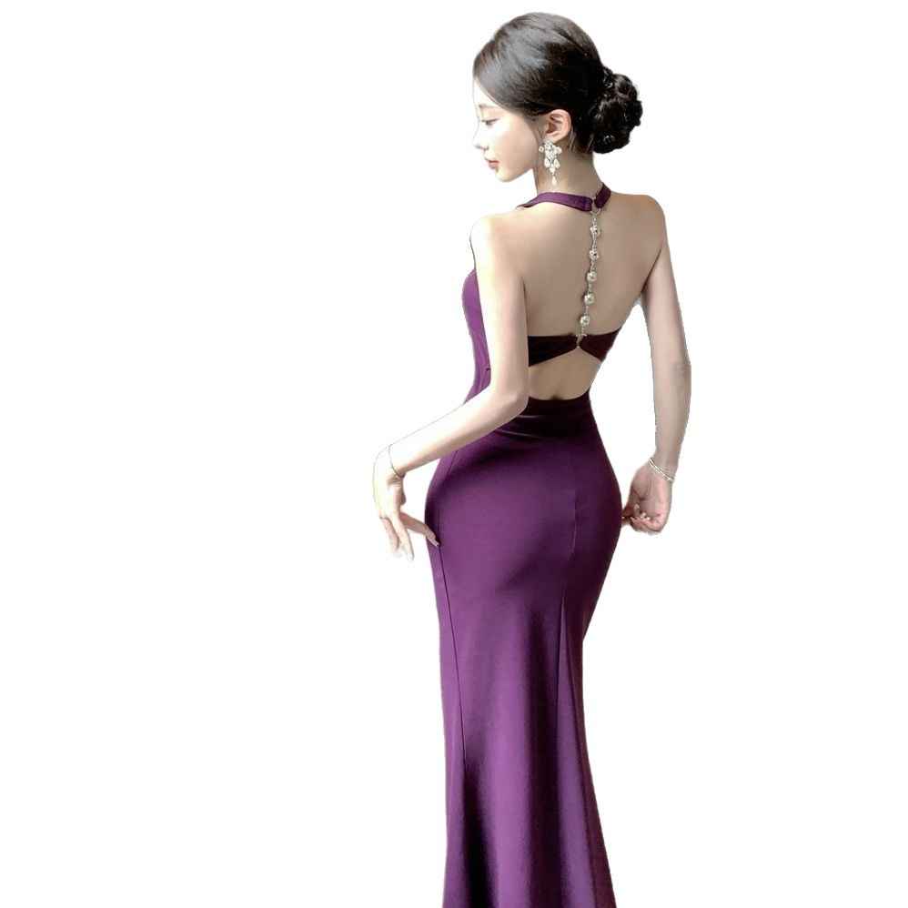 Evening Gown Maxi Dress Black Elegant Sheath Skirt