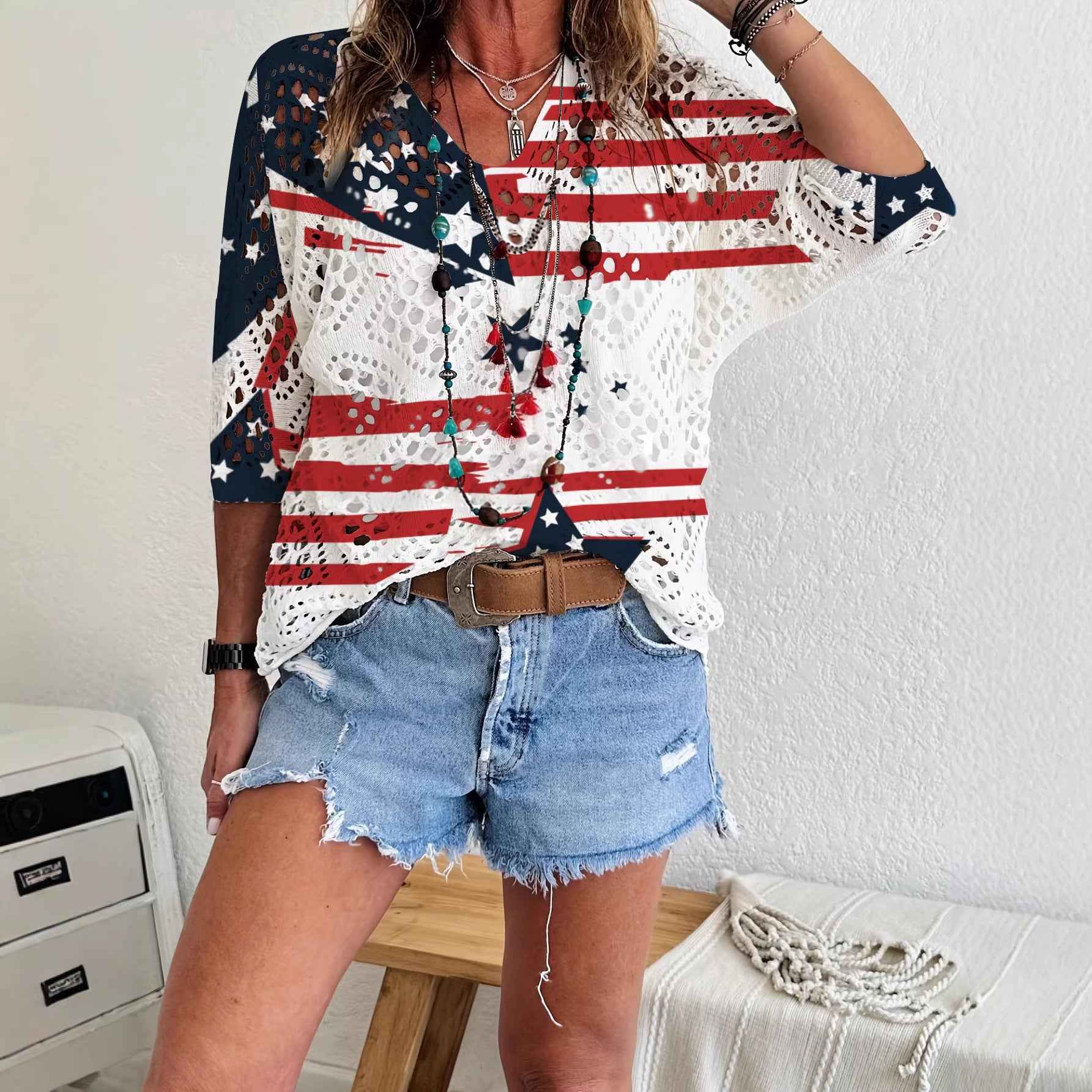 Women's 3D Knit Batwing Sweater – Hollowed-Out Elegant Design