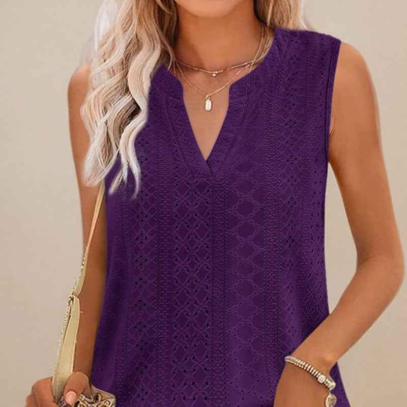 Sleeveless V-Neck Top — Loose Fit, 10 Colours