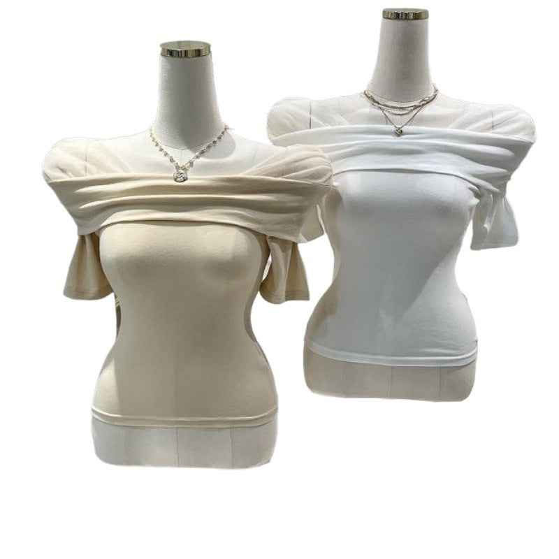 Ruffle Trim Slim-Fit Top – Short Sleeve Pullover