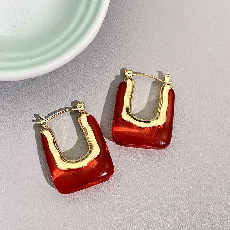 Blue Heart Clip On Stud Earrings For Women Girls Non Piercing Elegant Jewelry
