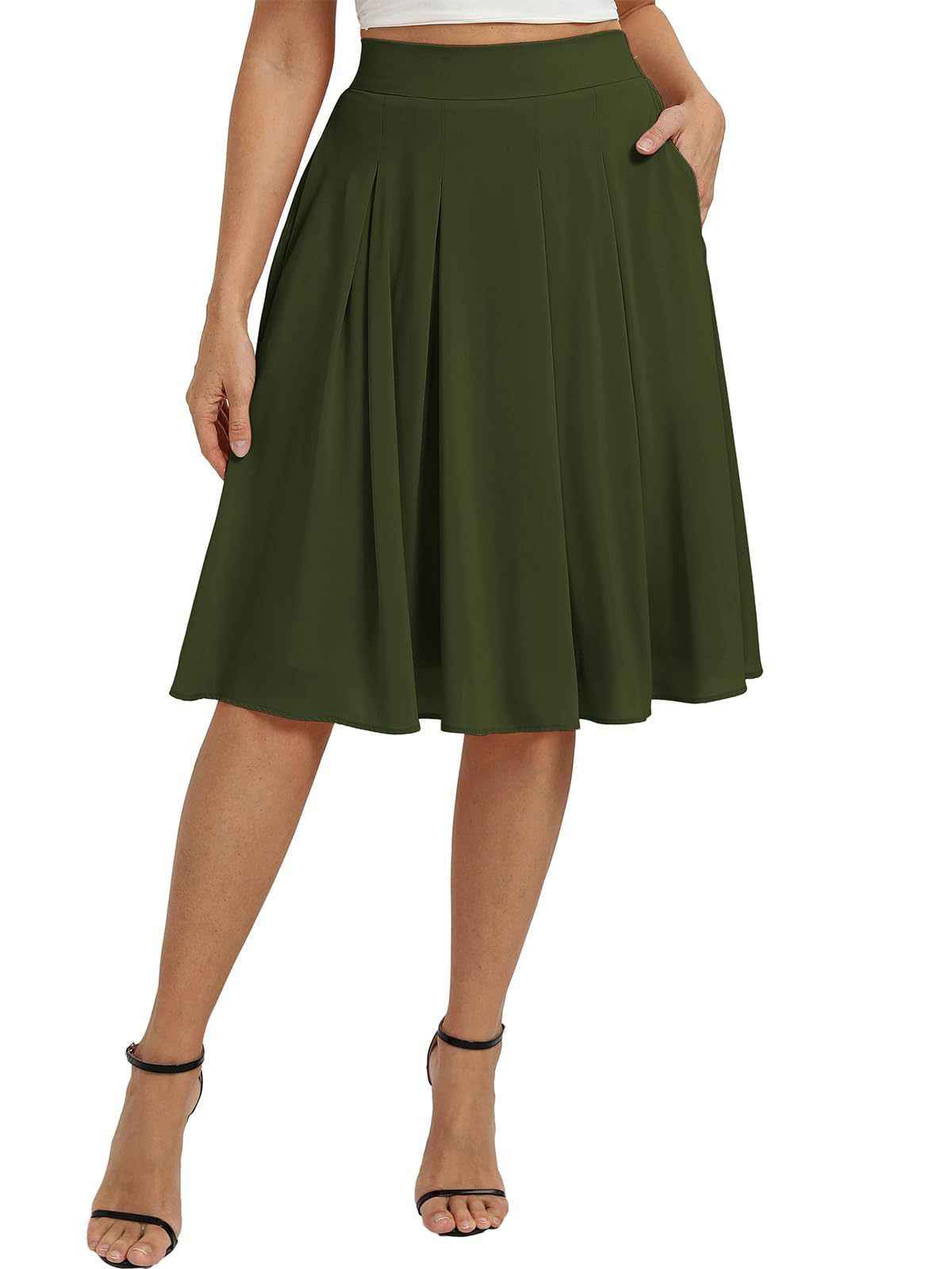 Commuter Slimming Skirt With Pockets For Women