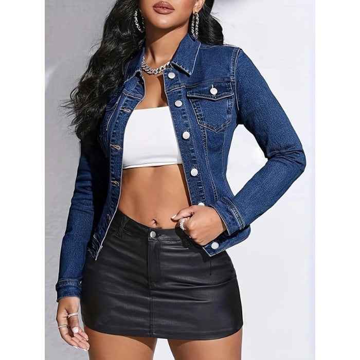 Womens Casual Chic Plus-size Denim Jacket