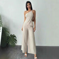 Sleeveless Top & Elastic-Waist Wide-Leg Trousers Set