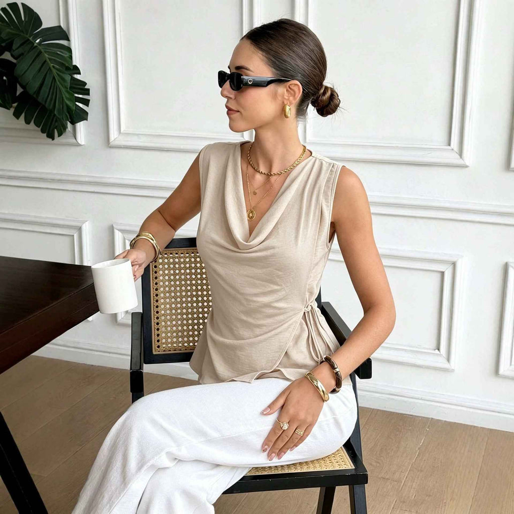 Women's Scoop-Neck Asymmetrical-Hem Sleeveless Top