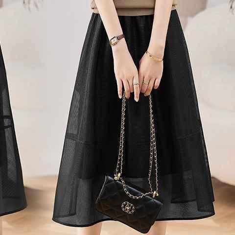 New Thin Ice-silk Knit Two-piece Set Dress