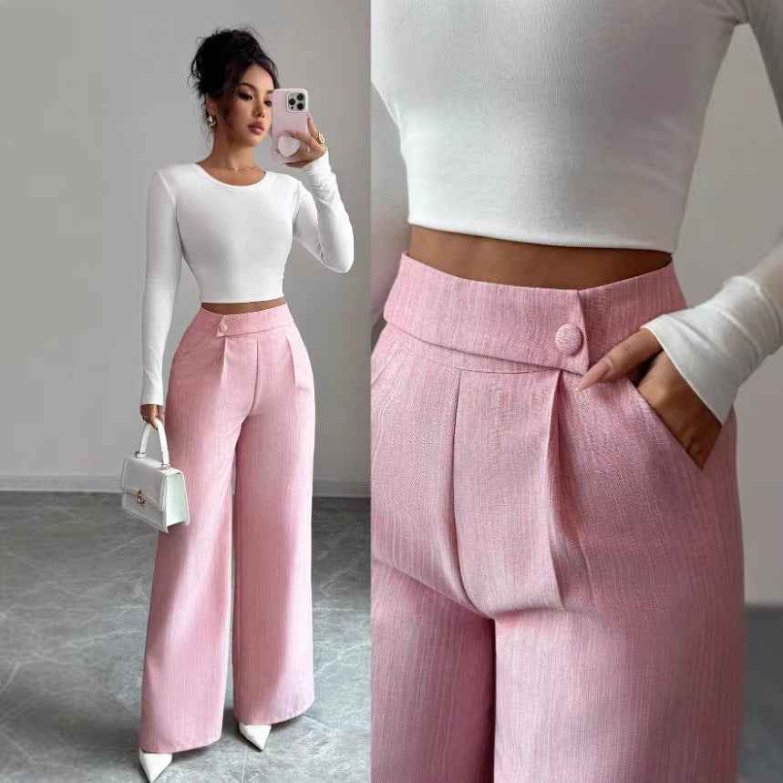 High-Waist Straight-Leg Pants — 6 Colors